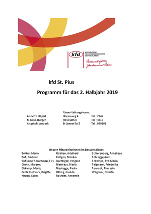 Programm KFD St. Pius 2/2019